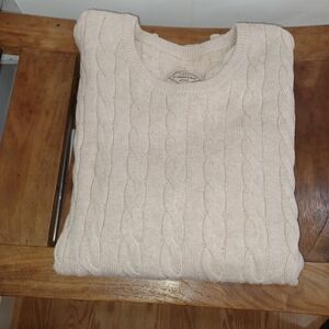 Men's St Johns Bay Cream Cable Knit Sweater